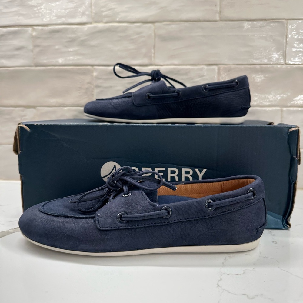Sperry Women’s Slim Boat Shoes | Navy Nubuck Leather | Size 5.5 | NIB - Picture 7 of 11